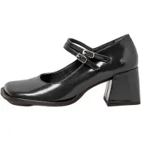 Art for woman. 117041101003_001 Leather Shoes 1704 Verona black (39), 5 to 8 cm, Buckle, Casual, Classic