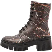 Art for woman. 11375F126003_ESP Leather ankle boots 1375F black (41), 3 to 5 cm, Laces, Zip, Casual