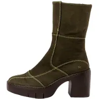 Art for woman. 116591222003_0G3 Leather Boots 1659 Sofia green (36), 5 to 8 cm, Zip, Casual