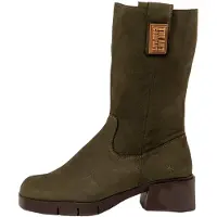 Art for woman. 112861222003_0G3 Leather Boots 1286 Warsaw greenish brown (40), 3 to 5 cm, Nubuck, Zip, Casual
