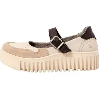 Art for woman. 1151511VI003_0MU Leather shoes 1515 Brighton beige, black (40), 3 to 5 cm, Buckle, Casual