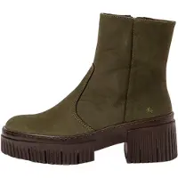Art for woman. 113741222003_0G3 Leather ankle boots 1374 green (36), 3 to 5 cm, Zip, Casual