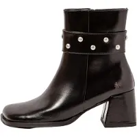 Art for woman. 11706S101003_001 Shinny leather ankle boots black (38), 5 to 8 cm, Zip, Classic