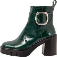 Art for woman. 1197911WS003_0G3 Leather ankle boots 1979 green (40), 8 to 10 cm, Zip, Casual