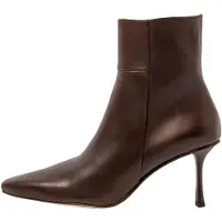 Neosens for woman. 331951104003_012 Brown leather ankle boots S3195 (38), 8 to 10 cm, Zip, Casual