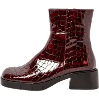 Art for woman. 112841367003_008 Leather Ankle Boots 1284 burgundy Warsaw (41), 3 to 5 cm, Zip, Casual, Maroon