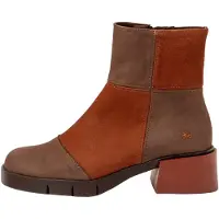 Art for woman. 1128511BK003_012 Leather Ankle Boots 1285 Warsaw brown (39), 3 to 5 cm, Zip, Casual