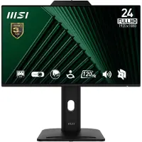MSI PRO MP242PMGDE 23.8-inch Full HD IPS business monitor with camera and microphone, 120 Hz, HDMI DP VGA and USB hub, black (9S6-3PD89T-002)
