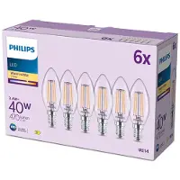 Philips LED classic B35 40W E14 WW CL ND 6CT/4EC