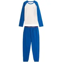 Tommy Hilfiger Underwear Pitkä pyjama sininen / valkoinen