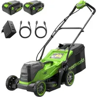 Greenworks Akkukäyttöinen ruohonleikkuri MO48L421-01; 48 V; 36 cm; 2x4,0 Ah akku