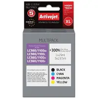 ActiveJet ABB-1100NX -muste (korvaa Brother LC1100/980:lle; Supreme; 1 x 29 ml, 3 x 19,5 ml; musta, magenta, syaani, keltainen)