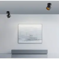 Pure LED-kattospotti Cup, musta, halkaisija 9,5 cm, metallia himmennettävä, Musta, Olohuone/ruokailutila, Metalli, Moderni