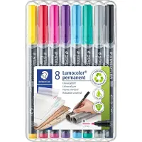 Staedtler Lumocolor 317 WP4-8 Medium 0,8-1 mm med 8 stk. ass. farver
