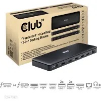Club 3D Thunderbolt 4 12-in-1 -telakka, Musta