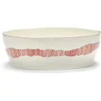Serax Ottolenghi Feast salaattikulho Ø27,5 cm White stripes-red