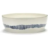 Serax Ottolenghi Feast salaattikulho Ø27,5 cm White stripes-blue