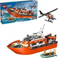 LEGO Kystvagtens Redningsbåd Og Helikopter 60504 - Orange - ONE SIZE