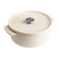 KitchenAid valurautainen kannellinen paistopannu, 26 senttimetriä, kerma