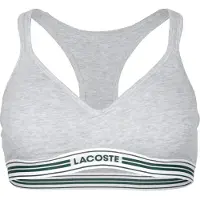 Lacoste Padded Stretch Jersey Logo Bralette - Grey - M