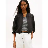 Tommy Hilfiger Välikausitakki musta / valkoinen