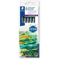 Staedtler 3001 C6-5, Hienojakoinen, 6 väriä, Pyöreä kärki ja sivellinkärki, 0,5 mm, 6 mm, Pyöreä