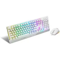 MSI S11-04DE305-CLA, Langallinen, USB, Mekaaninen, QWERTZ, RGB LED, Valkoinen