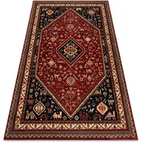 Rugsx Alfombra de lana KASHQAI 4364 301 oriental, marco burdeos / negro 240x340 cm