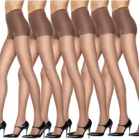 Hanes Naisten Silk Reflections Control Top -vahvistettu k rki 718 - Saatavilla useita pakkauksia sukkahousuja, Barely There, 6 kpl, CD US