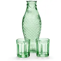 Serax Green Fish Set Carafe And Glasses -lasisetti 3 kpl