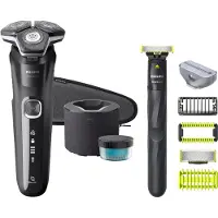 Philips Shaver Series 5000 Sähköparranajokone märkä- ja kuiva-ajoon + OneBlade -timmeri