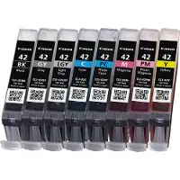Canon cli-42 bk/gy/lg/c/m/y/pc/pm multipack 8-pack grey yellow cyan magenta light grey photo cyan photo magenta for pixma pro-100