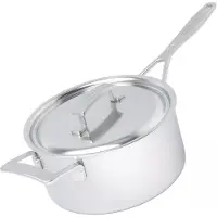 Demeyere Industry 5, 1029684 stainless steel sauce pan with lid, 22 cm, 4 l