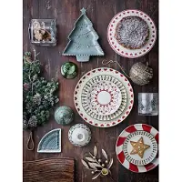 Bloomingville Yule lautanen Ø23 cm Luonnollinen-punainen