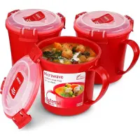 Sistema 656ml Medium Soup Mug 3 Pack