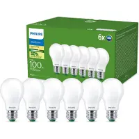 Philips LED-lamppu Ultra Efficient A60 7.3W/827 (100W) Frosted 6-pack E27
