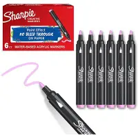 Sharpie Creative Marker Acrylic Paint Pens | Bullet Tip Water-Based Paint Markers | Rose Pink | 6 Count