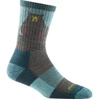 Darn Tough Women's Bear Town Micro Crew Light Cushion Aqua Retkeilysukat Aqua M