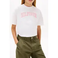 Tommy Hilfiger Paita 'Varsity' vaaleanpunainen / valkoinen