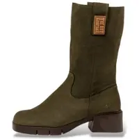 Art for woman. 112861222003_0G3 Leather Boots 1286 Warsaw greenish brown (38), 3 to 5 cm, Nubuck, Zip, Casual