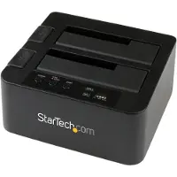 StarTech.com Kaksoiskopioija ja Telakka - STARTECH - SDOCK2U33RE - eSATA/USB 3.0 - Musta - 2,5/3,5 tuumaa