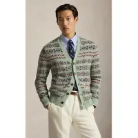 Ralph Lauren Fair Isle Linen-Cotton Cardigan - Green - L