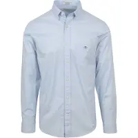 Gant for man. 3000100 Regular Fit blue poplin shirt (M), Casual, Cotton, Classic, Long sleeve
