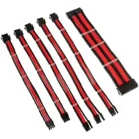 Kolink Core Adept Braided Cable Extension Kit - Black / Red, jatkokaapelisarja