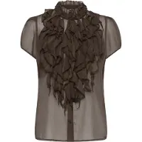 Saint tropez Liljasz Crinkle Ss Shirt - Brown - XXL