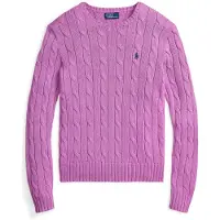 Ralph Lauren for woman. 211971869511 Pink cable knit cotton sweater (L), Casual, Long sleeve