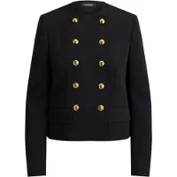 Ralph Lauren Double-Breasted Sablé Crepe Jacket - Black - 34