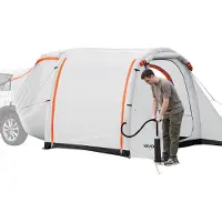 Vevor puhallettava maastoautoteltta markiisilla, 2,44 x 2,04 m 3 vuodenajan maastoauton takaluukkuteltta tuuletetuilla ovilla ja verkkoikkunalla, PU2000mm vedenpitävä auton takaluukkuteltta ulkoleirin