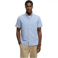 Superdry for man. M4011101A Preppy blue oxford shirt (XXL), Casual, Cotton, Short sleeve