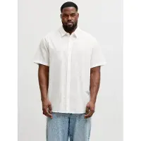 Jack & Jones 12294285 Linen Plus Size Lyhythihainen Paita